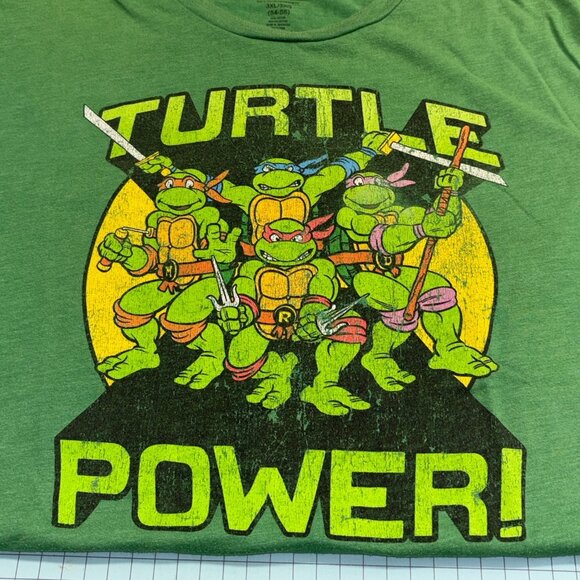 TMNT Teenage Mutant Ninja Turtles Power T-Shirt Men’s 3XL (54-56) Green - Picture 1 of 14